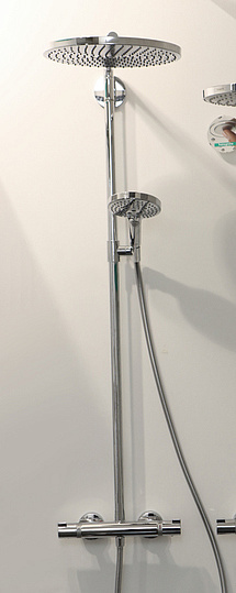 Hansgrohe Raindance Select S Душевая стойка:термостат,верхний душ 24 см,ручной душ, цвет: хром/белый 27129400