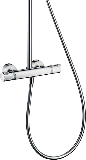Hansgrohe Raindance Select S Душевая стойка:термостат,верхний душ 24 см,ручной душ, цвет: хром/белый 27129400