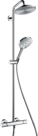 Hansgrohe Raindance Select S Душевая стойка: термостат, верхний душ 24 см, ручной душ, цвет: хром 27115000