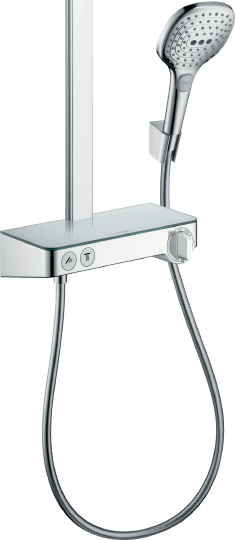 Hansgrohe Raindance Select E Душевая стойка: термостат, верхний душ 30x16 см, ручной душ, цвет: хром 27126000