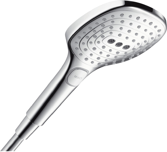 Hansgrohe Raindance Select E Душевая стойка: термостат, верхний душ 30x16 см, ручной душ, цвет: хром 27126000