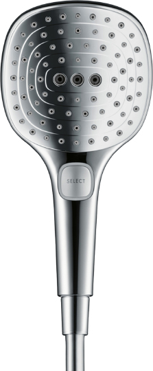 Hansgrohe Raindance Select E Душевая стойка: термостат, верхний душ 30x16 см, ручной душ, цвет: хром 27126000