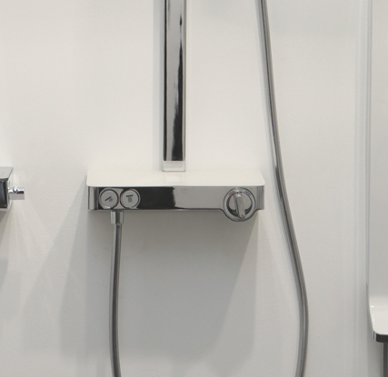 Hansgrohe Raindance Select E Душевая стойка: термостат, верхний душ 30x16 см, ручной душ, цвет: хром 27126000