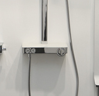 Hansgrohe Raindance Select E Душевая стойка: термостат, верхний душ 30x16 см, ручной душ, цвет: хром 27126000
