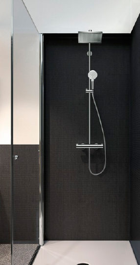 Hansgrohe Crometta E Душевая стойка: термостат, верхний душ 24x24 см, ручной душ, цвет: хром 27271000