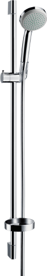 Hansgrohe Croma Душевой гарнитур: лейка 1 режим, мыльница, штанга 96 см, шланг 160 см, цвет: хром 27724000