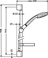 Hansgrohe Croma Душевой гарнитур: лейка 1 режим, мыльница, штанга 96 см, шланг 160 см, цвет: хром 27724000