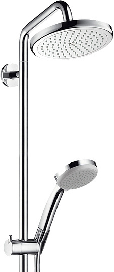 Hansgrohe Croma Душевая стойка: термостат, верхний душ EcoSmart 22 см, ручной душ, цвет: хром 27188000