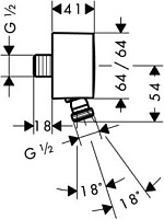 Hansgrohe FixFit Шланговое подключение PuraVida с поворотным соединением, цвет: хром 27414000