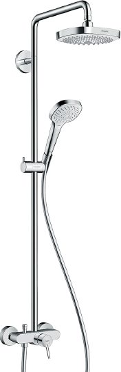 Hansgrohe Croma Select E Душевая стойка: смеситель,верхний душ 19x19 см,ручной душ, цвет: хром/белый 27258400