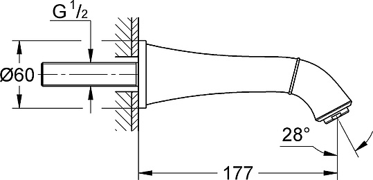 Grohe Grandera Излив 6х17,7хh6 см, цвет: хром глянцевый 13341IG0