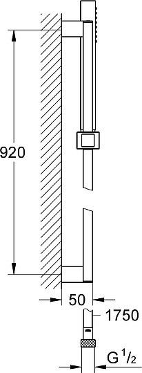Grohe Euphoria Cube Душевой гарнитур 10х5хh92 см, цвет: хром глянцевый 27890000