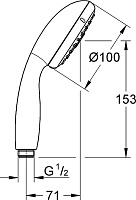 Grohe Tempesta New Ручной душ, 3 вида струи, цвет: хром 28261002