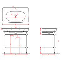 ArtCeram Civitas Консоль напольная металлическая для раковины 70x40x75h см, цвет: gold CIA008 73