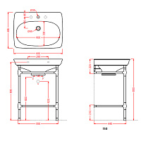 ArtCeram Civitas Консоль напольная металлическая для раковины 55x44x75h см, цвет: chrome CIA002 71