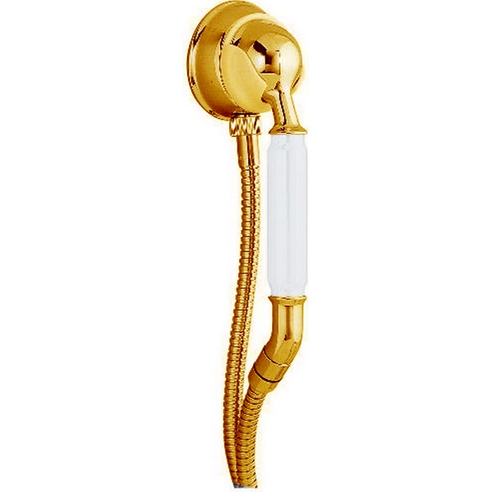 Cisal Arcana Toscana Душевой гарнитур: душевая лейка, шланг 120 см, вывод, цвет: 24k gold TS00303024
