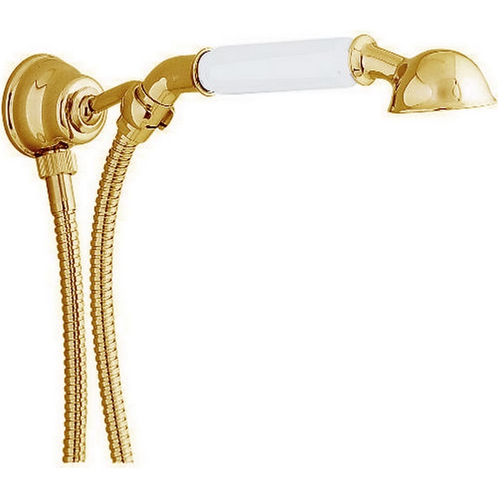 Cisal Arcana Toscana Душевой гарнитур: душевая лейка, шланг 120 см, вывод, цвет: 24k gold TS00304024