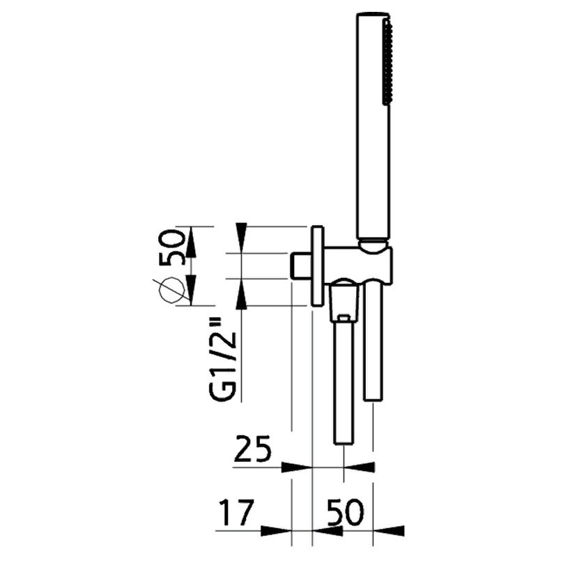 Cisal Shower Душевой гарнитур: душевая лейка, шланг 150 см, вывод, цвет: chrome C200303021