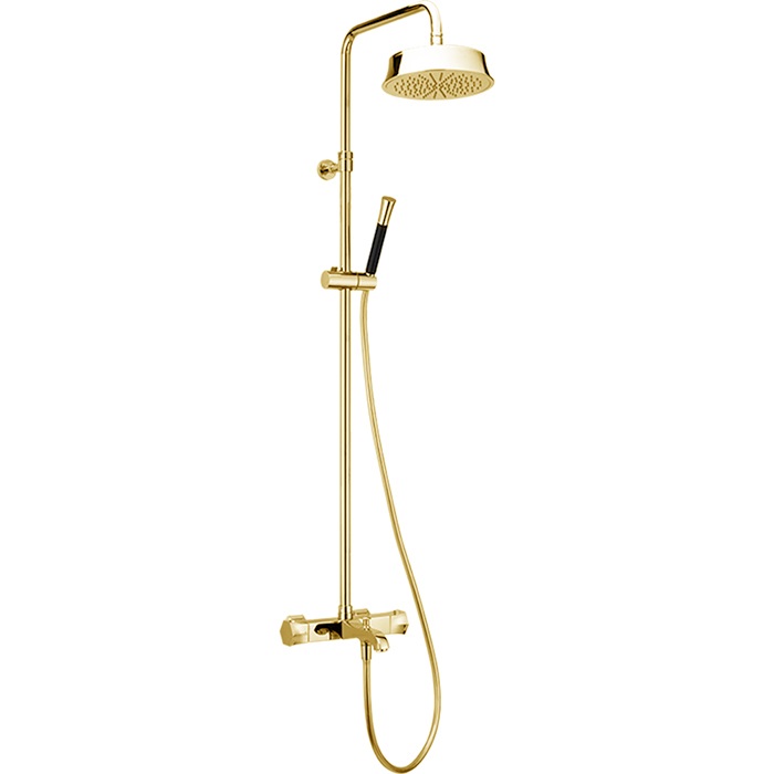 Cisal Cherie Настенная душевая стойка: термостатический смеситель, цвет: 24k gold CEC8301024