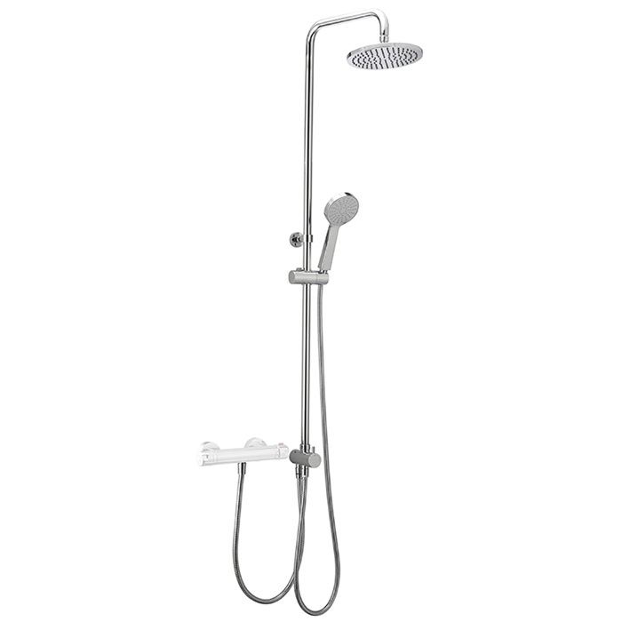 Cisal Shower Душевая стойка: переключатель, штанга, шланг, верхний и ручной душ, цвет: chrome DSQ8201021