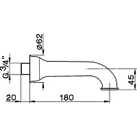 Cisal Arcana Настенный излив 18 см, цвет: 24K Gold AR00024124
