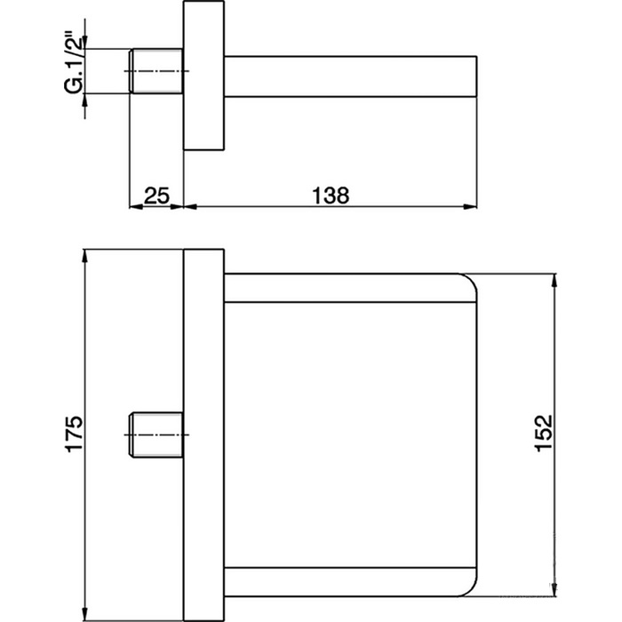 Cisal Излив для ванны настенный каскадный 13,8 см, Max 59 л/мин, цвет: Chrome ZA00219021