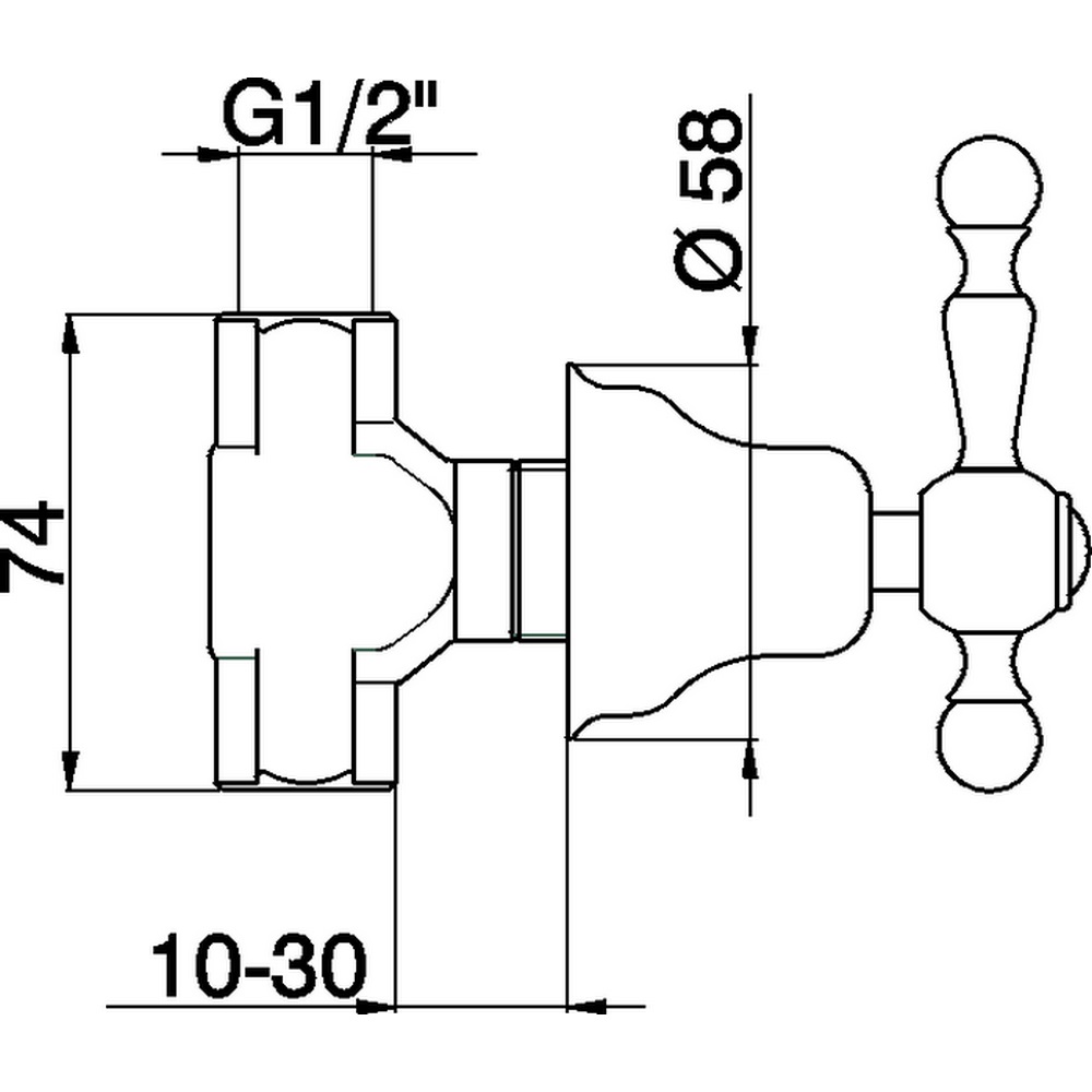 Cisal Arcana America Запорный вентиль F на холодную воду, цвет: Chrome AA00031021
