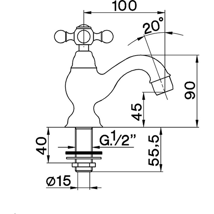 Cisal Arcana Ceramic Кран, цвет: 24K Gold AC00090024