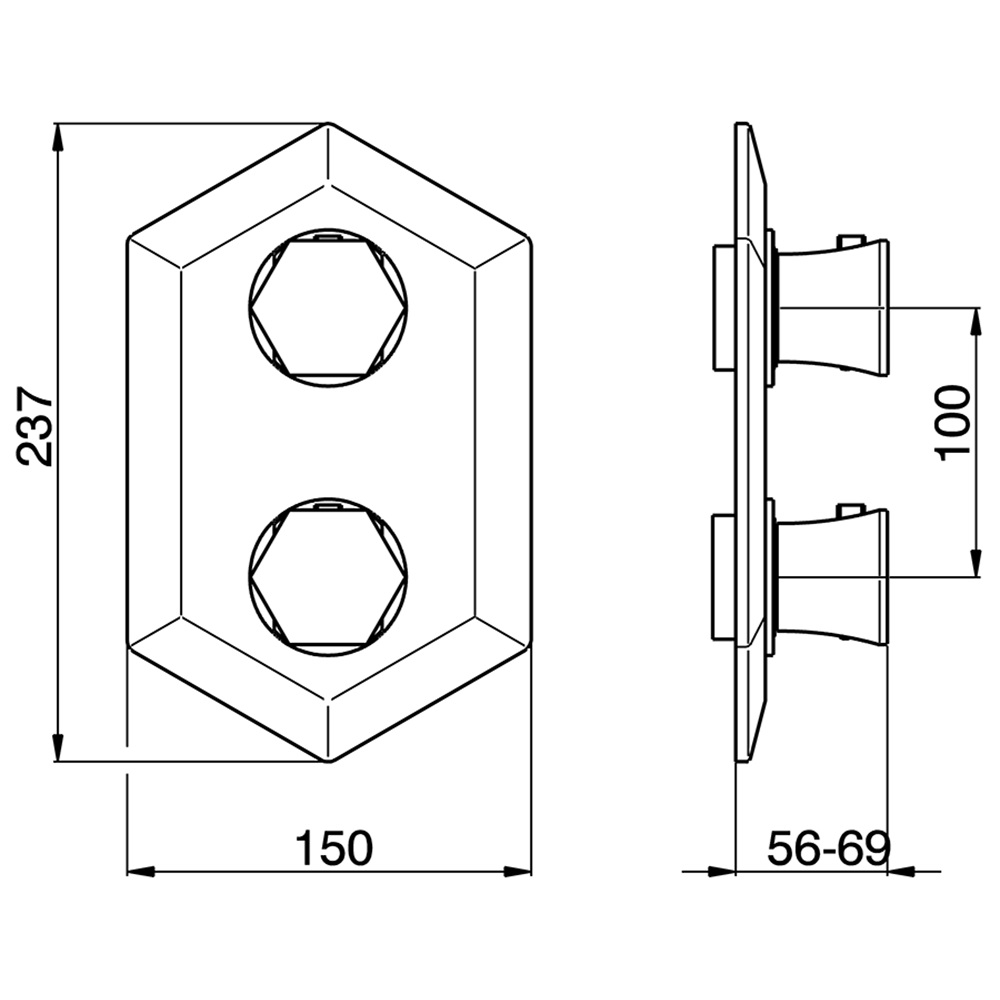 Cisal Cherie Смеситель встраиваемый термостатический для душа, цвет: 24K Gold CE00930024