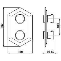 Cisal Cherie Смеситель встраиваемый термостатический для душа, цвет: 24K Gold CE00930024