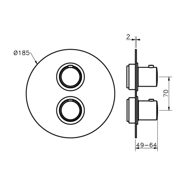 Cisal Slim Смеситель встраиваемый термостатический для душа, цвет: Polished Nickel SM0181002B