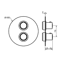 Cisal Slim Смеситель встраиваемый термостатический для душа, цвет: Polished Nickel SM0181002B