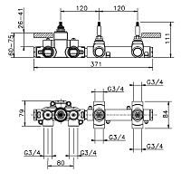Cisal Внутренняя часть термостатического смесителя для душа 2-х функционального ZA01R20004