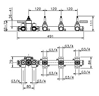 Cisal Внутренняя часть термостатического смесителя для душа 3-х функционального ZA01R30004