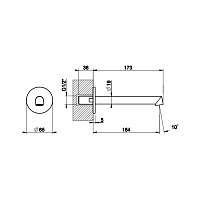 Gessi Ingranaggio Излив настенный 16,4 см, цвет: chrome 63403#031
