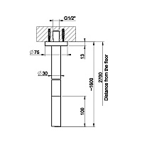 Gessi Ingranaggio Излив потолочный 160 см, цвет: chrome 63399#031