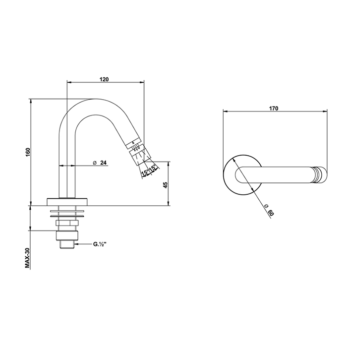 Bongio Soffi Излив для биде, цвет золото 605020R00