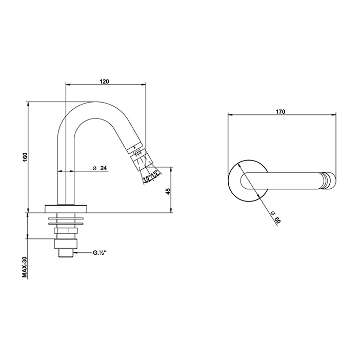 Bongio Soffi Излив для биде, цвет хром 60502CR00