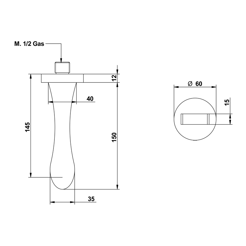Bongio O'Clock Green Встраиваемый излив 16 см, цвет белый матовый 00997BI16