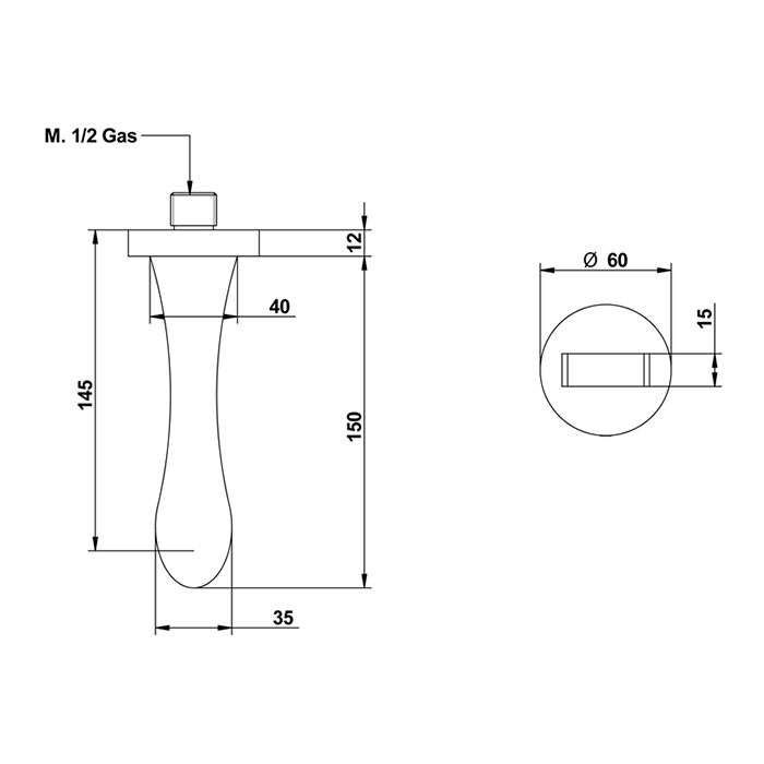 Bongio O'Clock Green Встраиваемый излив 16 см, цвет хром 00997CR16