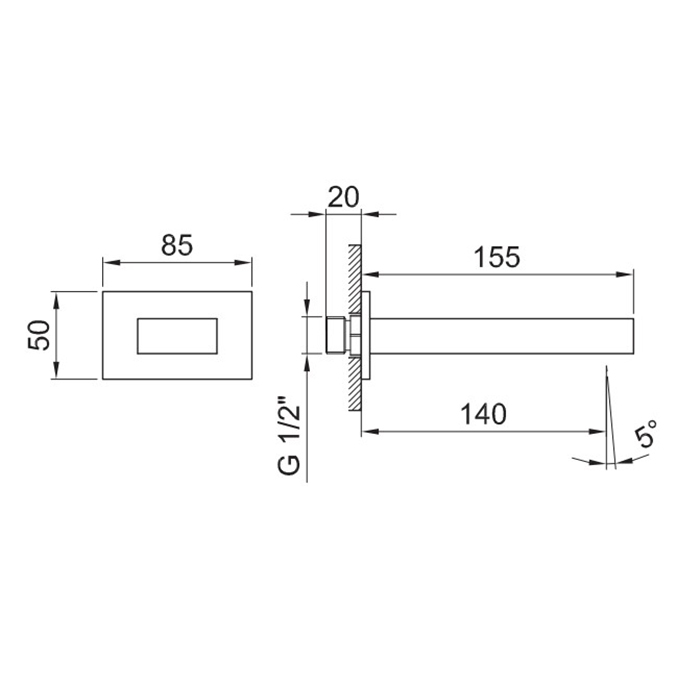 Fantini AR/38 Излив для ванны, настенный, цвет хром 38 02 3341