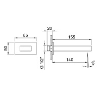 Fantini AR/38 Излив для ванны, настенный, цвет хром 38 02 3341