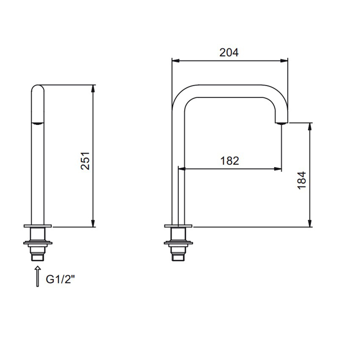 Fantini Fontane Bianche Излив, установка на столешницу, цвет Matt Gun Metal PVD 47 P5 8441