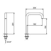 Fantini Fontane Bianche Излив, установка на столешницу, цвет Matt Gun Metal PVD 47 P5 8441