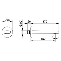Fantini Lame Излив для ванны, настенный, цвет хром 24 02 M041