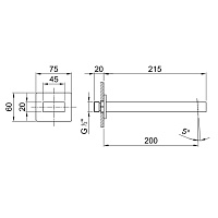 Fantini Mint Излив для ванны, настенный, цвет нерж. сталь 34 93 F045