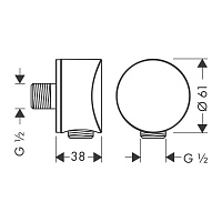 Hansgrohe FixFit S Шланговое подключение с клапаном обратного тока, цвет: хром 26453000