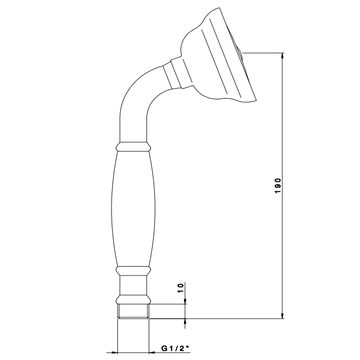 Nicolazzi Doccia Лейка ручного душа, цвет хром, ручка белая керамика C7104CR