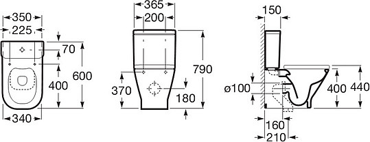 Roca The Gap Бачок для унитаза с механизмом двойного смыва, цвет: белый глянцевый 341730000