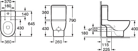 Roca Meridian Бачок для унитаза с механизмом двойного смыва, цвет: белый глянцевый 341240000